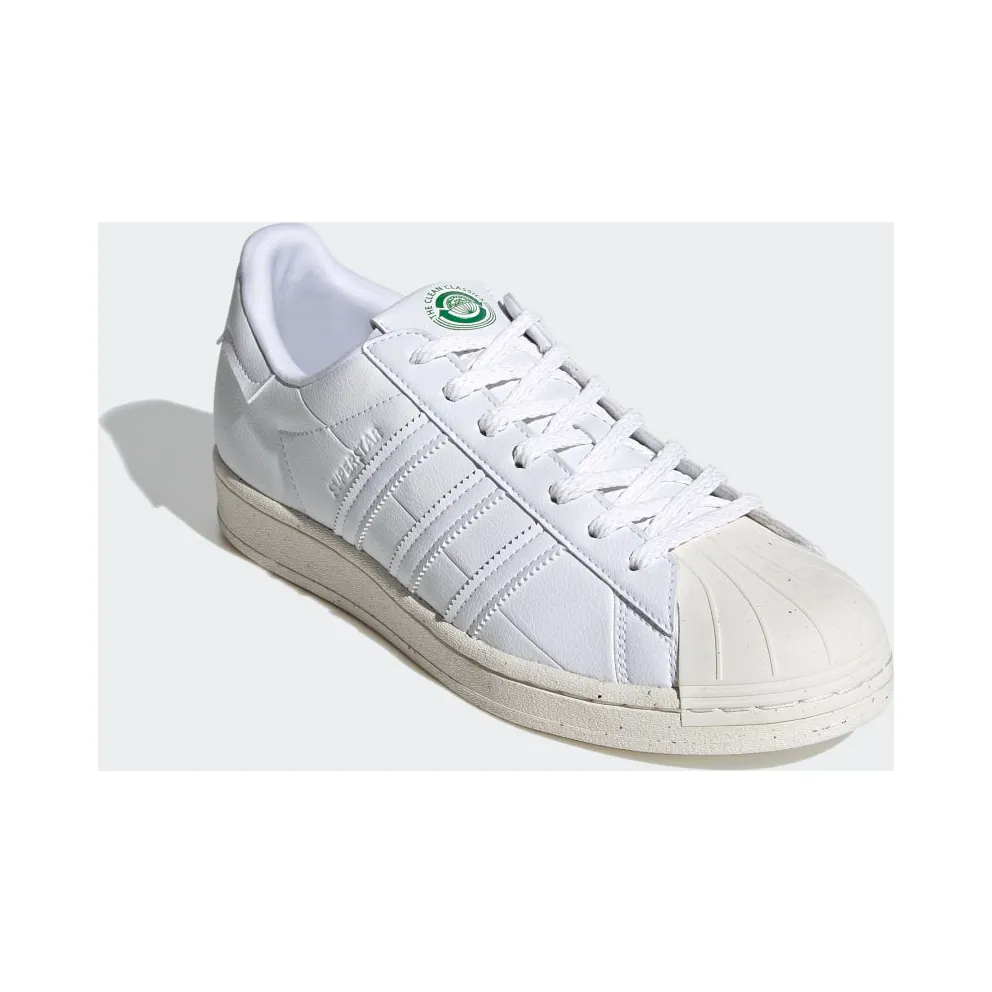 adidas Superstar Clean Classics White Cloud White/Off White/Green (FW2292)