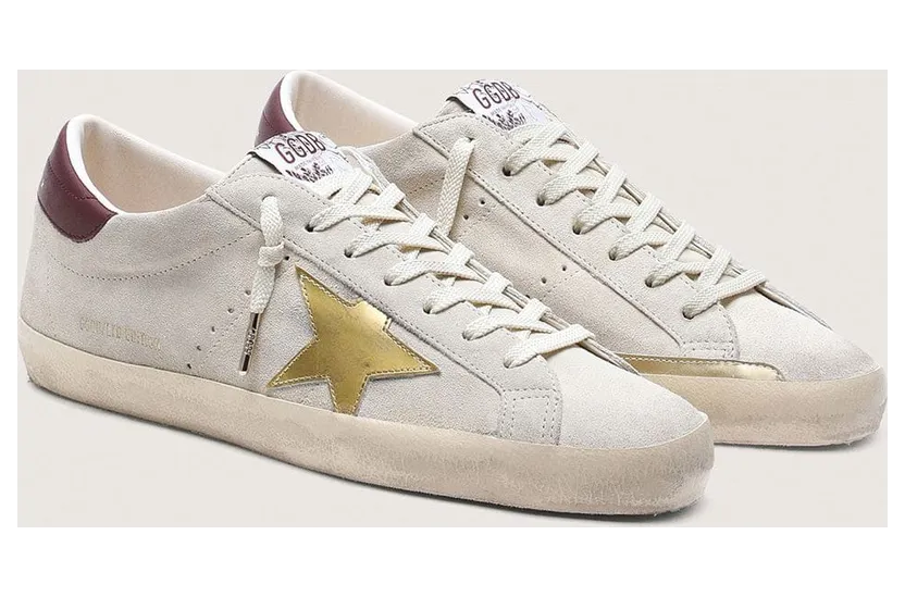 Golden Goose Super-Star Cny In Ivory Suede With Metallic Leather Star And Leather Heel Tab (GWF01002.F008303.15920) (2)