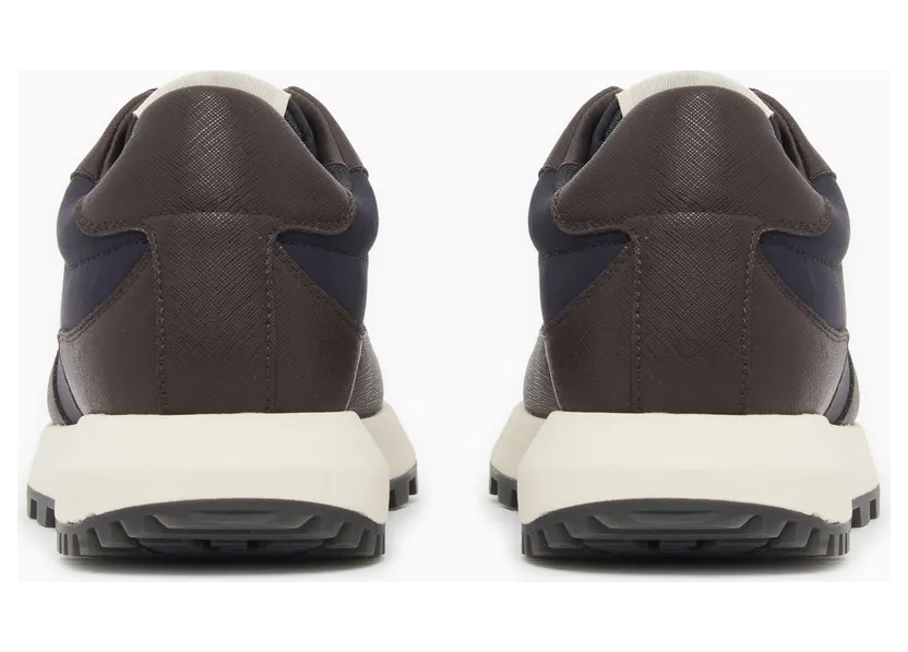 Armani Recycled Nylon Sneakers With Regenerated Saffiano Details (EM003738-AF19532-M6494) (4)