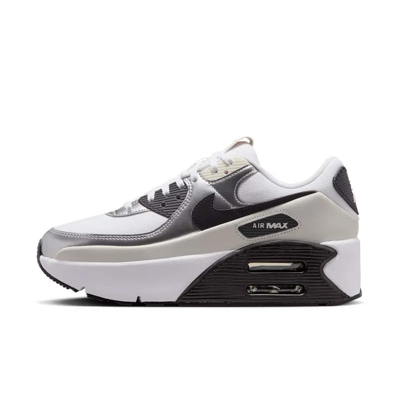 Nike Air Max 90 LV8 White Phantom Metallic Silver Black (IB0170-100)