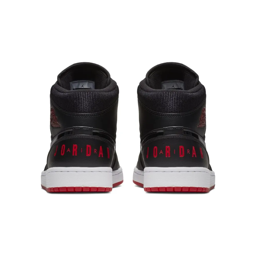 Jordan 1 Mid Black University Red Black/University Red-White (BQ6578-001)