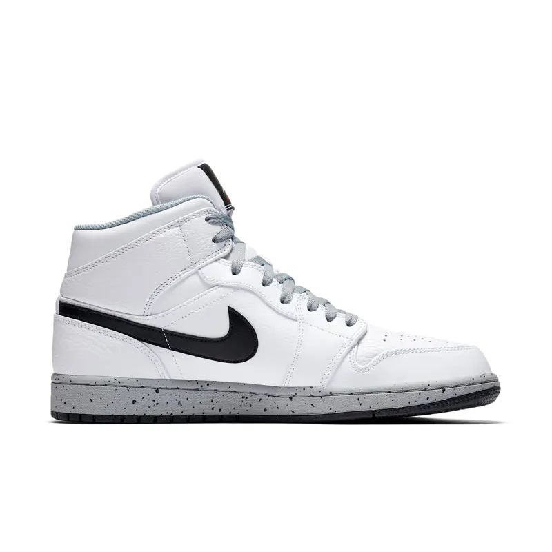 Jordan 1 Mid White Cement White/Black-Wolf Grey (554724-115)