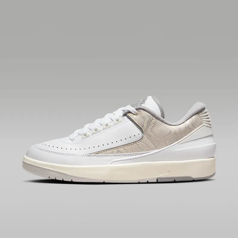Air Jordan 2 Retro Low Python “White / Sand Drift / Neutral Grey / Cement Grey” (DV9956-100)