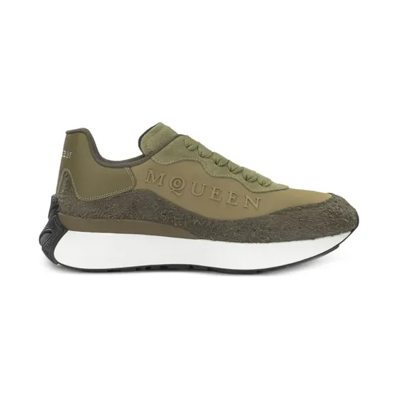 Alexander McQueen Sprint Runner mit Wildledereinsatz “Green” (841162WIALL)