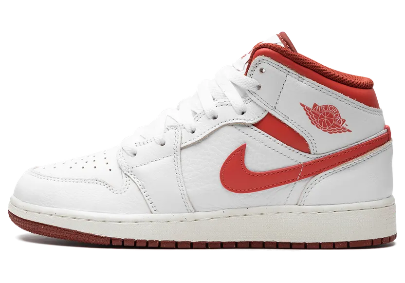 AIR Jordan 1 MID SE GS “WHITE DUNE RED” (FJ3464-160)