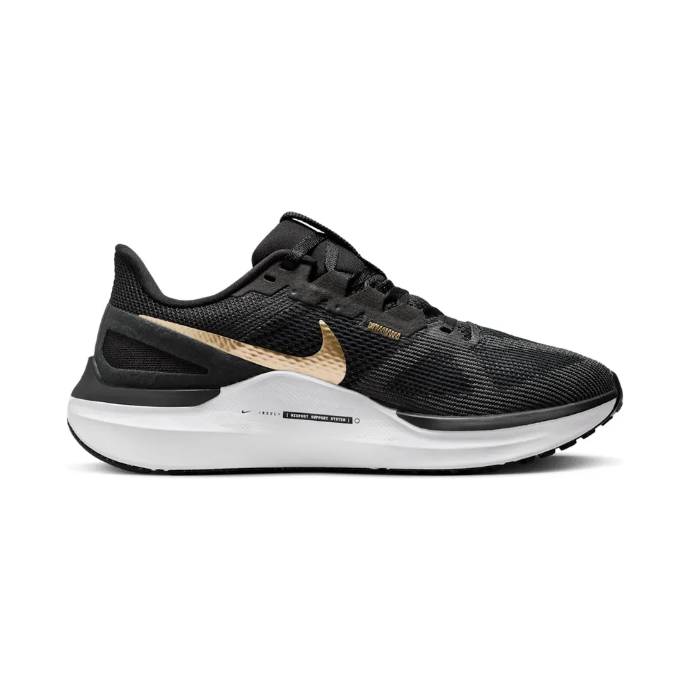 Nike Structure 25 Black White Dark Smoke Grey Metallic Gold (DJ7884-003)