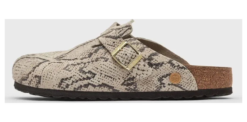 Birkenstock Boston Rivet Logo Suede Leather Grey