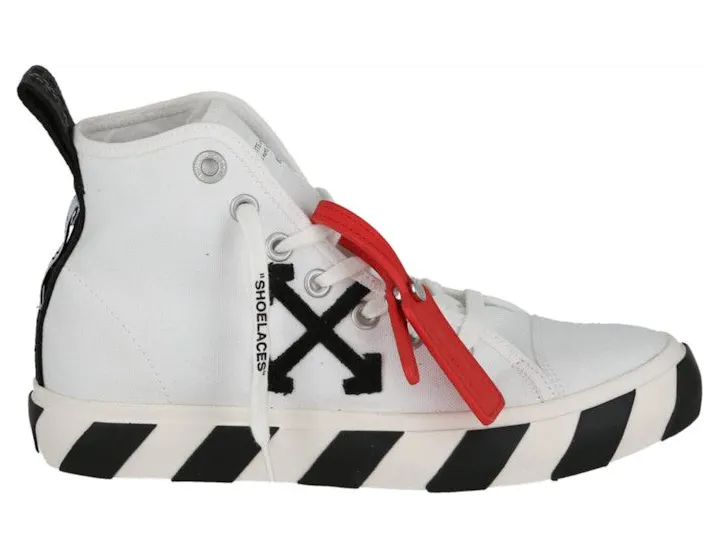 OFF-WHITE High-Top Vulcanized Canvas Sneaker White Black (IA119C99 FAB004 110 10022)