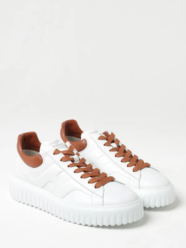 Hogan H-Stripes Leather Sneakers White 1 (HXM6450FC60LE90446)