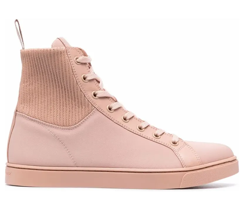Gianvito Rossi High-Top-Sneakers mit gestrickten Einsätzen “Pink” (S73300W1PEADCE)