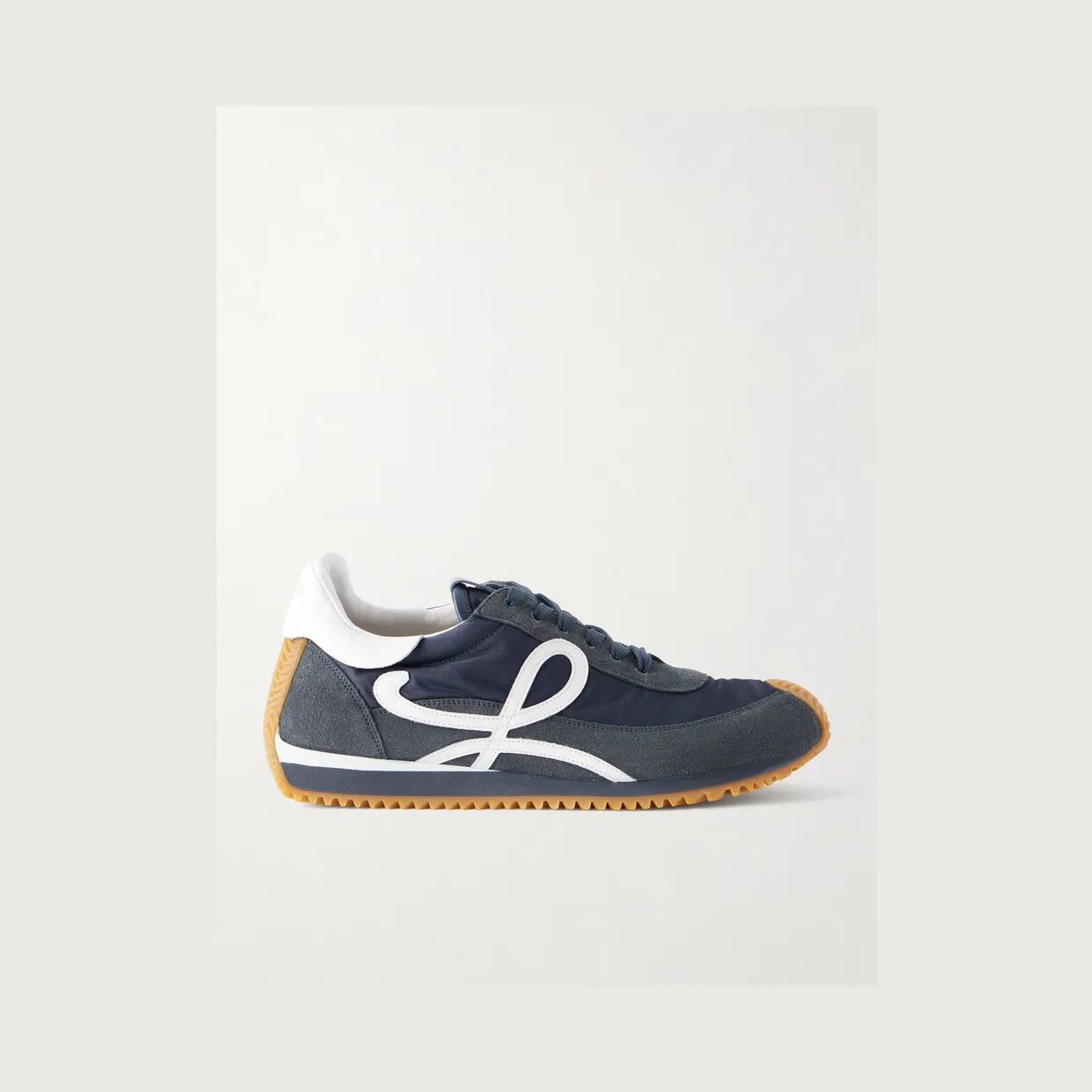 Loewe Flow Runner 2.0 Suede-Trimmed Shell Sneakers Navy (MLSR282X03)
