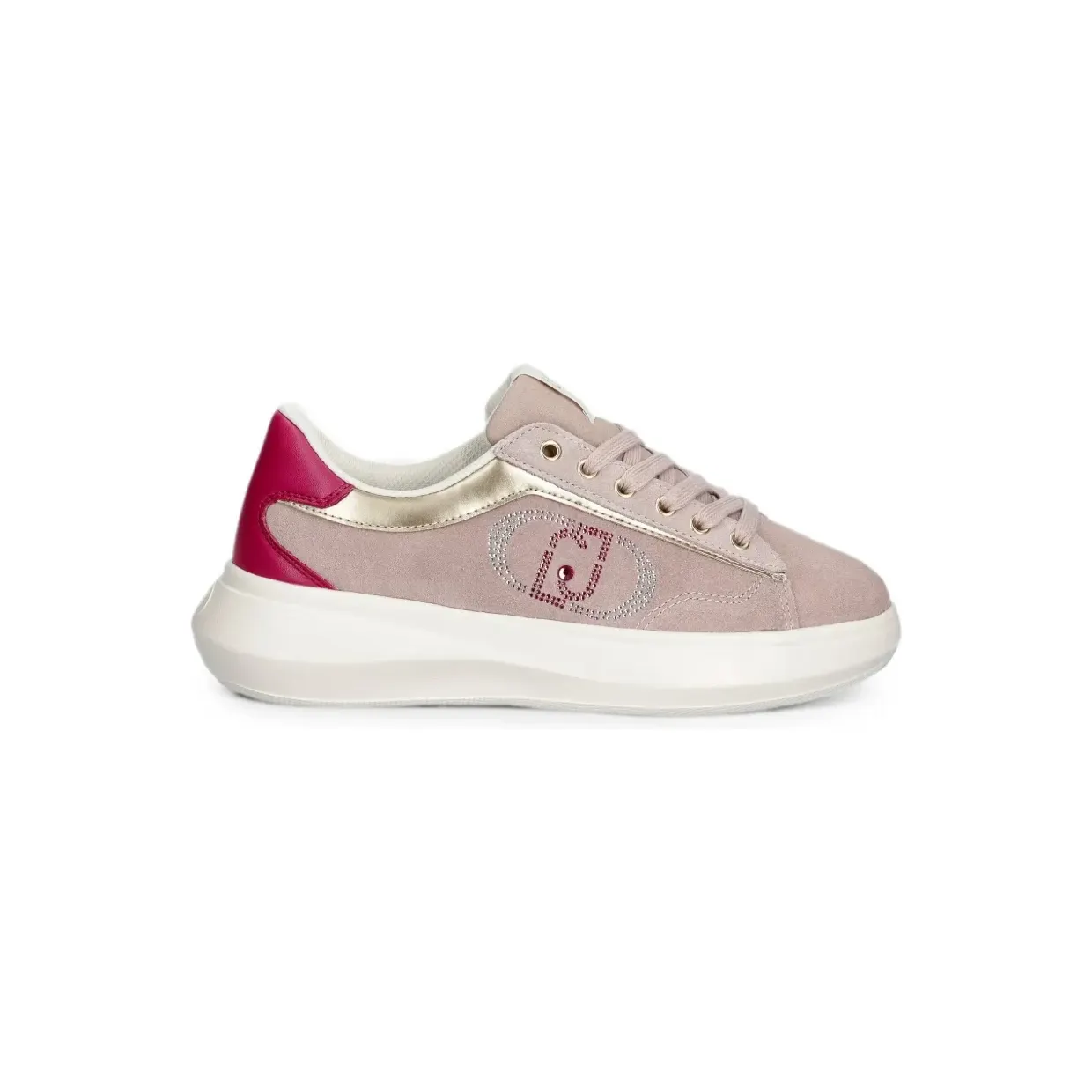 Liu JO Suède met logo van stras “Pink” (BA6069PX353)