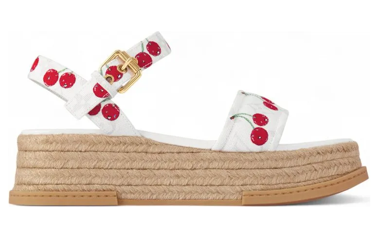 Louis Vuitton Cherry Maya Platform Sandal x Takashi Murakami White (1AHNSL)