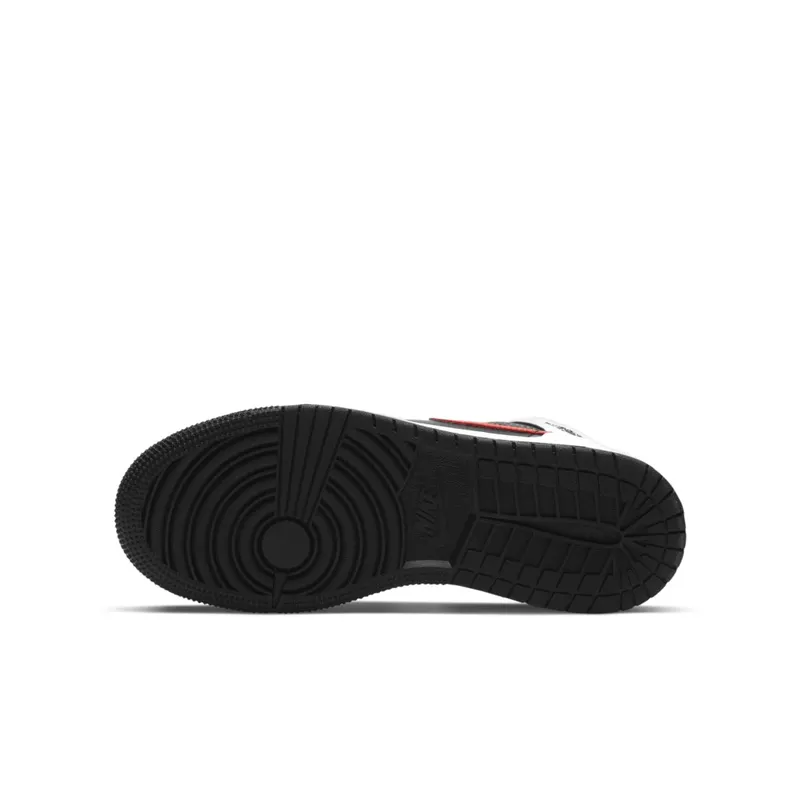 Jordan 1 Mid White Black Chile Red (GS) White/Black-Chile Red (554725-075)