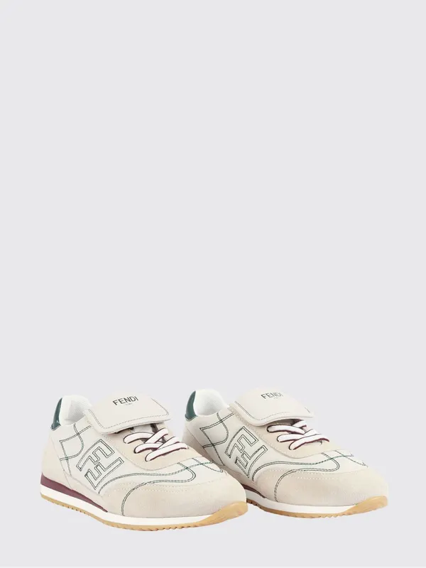 Fendi Leather Sneakers with Embroidered FF Monogram Multicolor (JMR562AWK5F1V9Q)