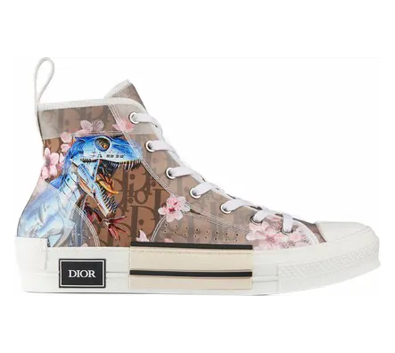 Dior B23 High Canvas Sorayama Dinosaur Brown