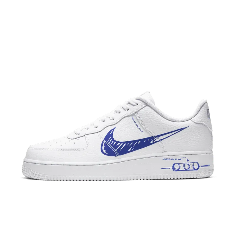 Nike Air Force 1 Low Sketch White Royal (2020) (CW7581-100)