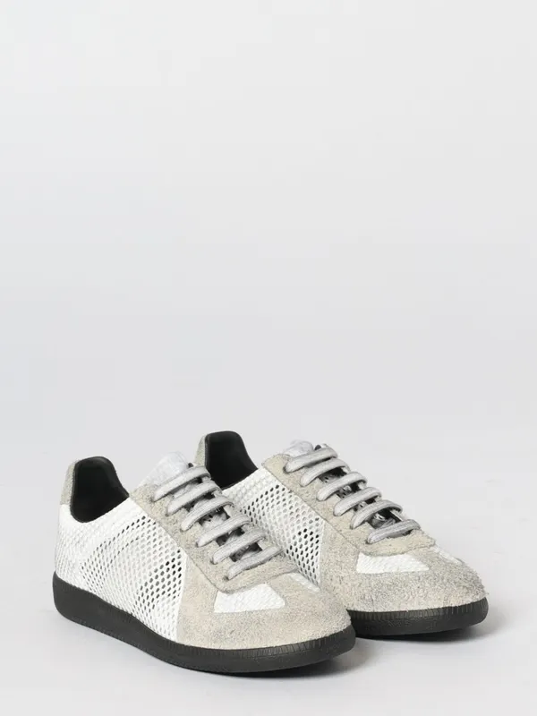 Maison Margiela Replica Used Suede and Mesh Nylon Grey (S97WS0100P7645H0966)