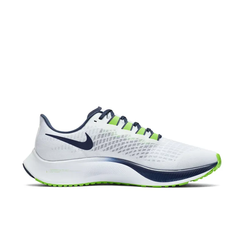 Nike Air Zoom Pegasus 37 Seattle Seahawks White/Pure Platinum-College Navy-Wolf Grey (CZ5462-100)