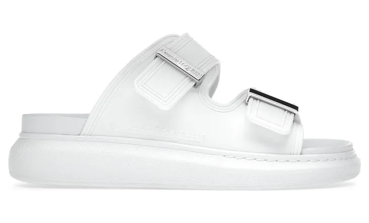 Alexander McQueen Hybrid Buckled Rubber Sandals White (658063W4Q519359)