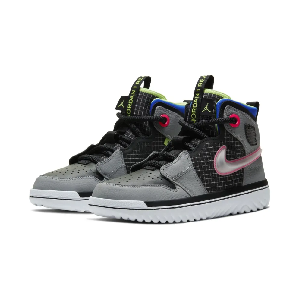 Jordan 1 High React Black Particle Grey Black/Particle Grey-Racer Blue-Ghost Green (AR5321-002)