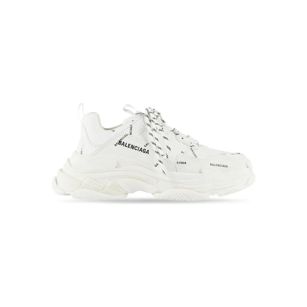 Balenciaga Triple S Allover Logo White