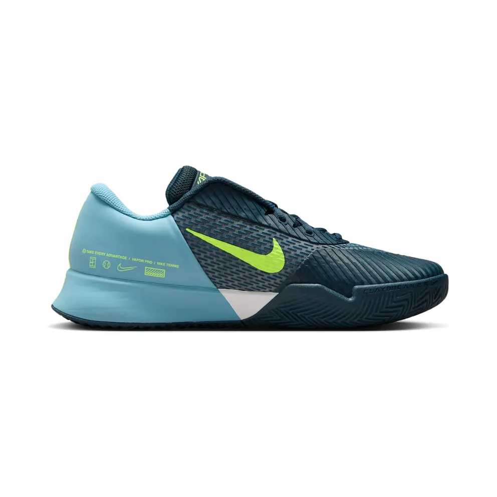 Nike Court Air Zoom Vapor Pro 2 Clay Armory Navy Volt Denim Turquoise (DV2020-400)