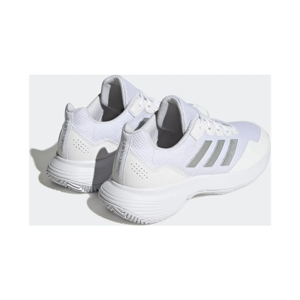 adidas Gamecourt 2.0 Tennis Shoes Cloud White / Silver Metallic / Cloud White (HQ8476)