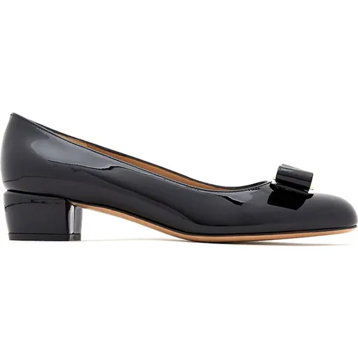 Ferragamo Vara Bow 30CM Pumps Black Patent Leather (01B221-591963-1C)