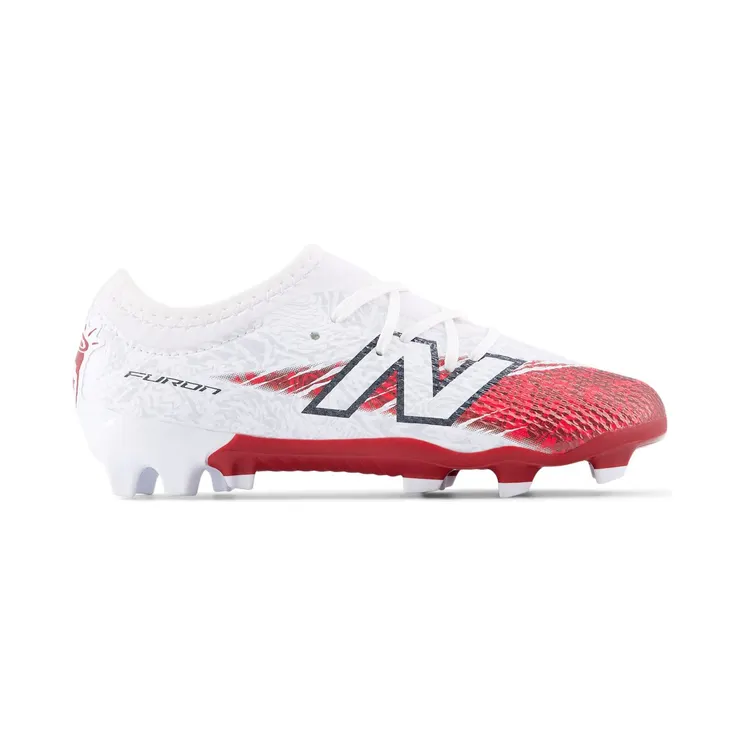 NEW BALANCE BUKAYO SAKA x FURON TEAM JNR FG V8 “White / Burgundy / Silver” (SJF3FBSC)