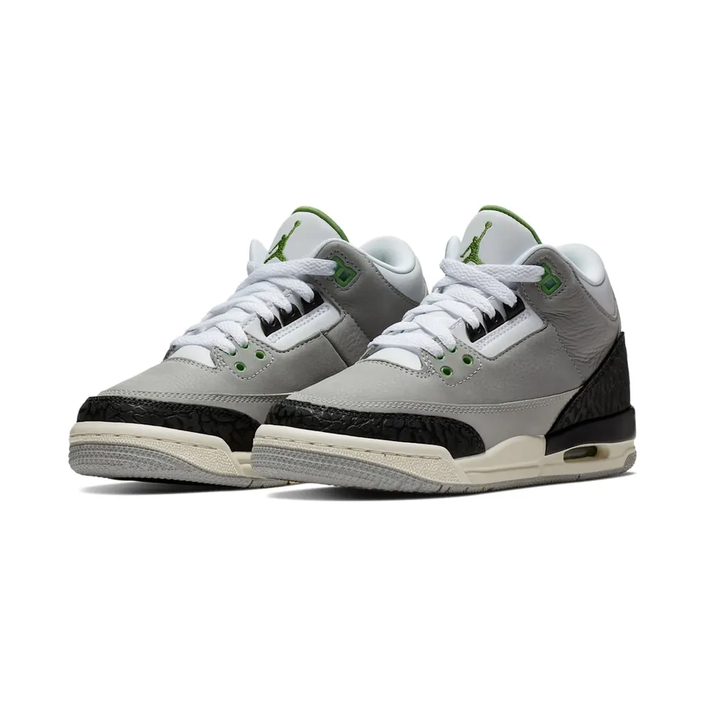 Jordan 3 Retro Chlorophyll (GS) Light Smoke Grey/Chlorophyll-Black-White (398614-006)