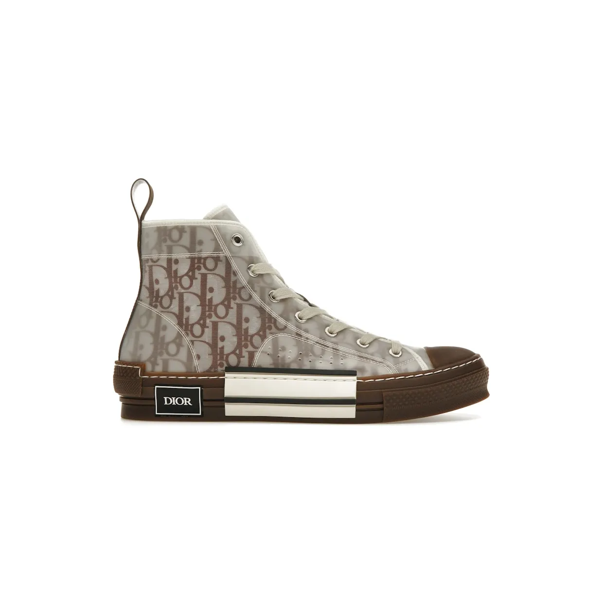 Dior B23 High Top Coffee White Dior Oblique (3SH118ZMK_H761)
