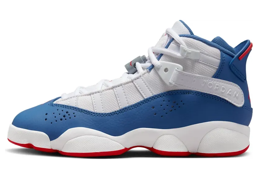 Jordan 6 Rings White University Red Light Steel Grey True Blue (323419-140)