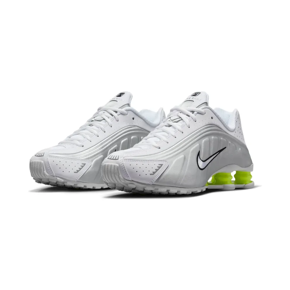 Nike Shox R4 “White Metallic Silver Volt” (AR3565-102)