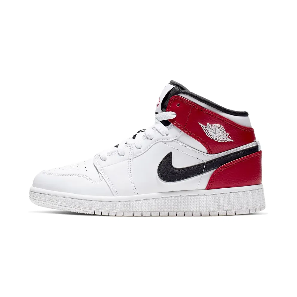 Jordan 1 Mid White Black Gym Red (GS)