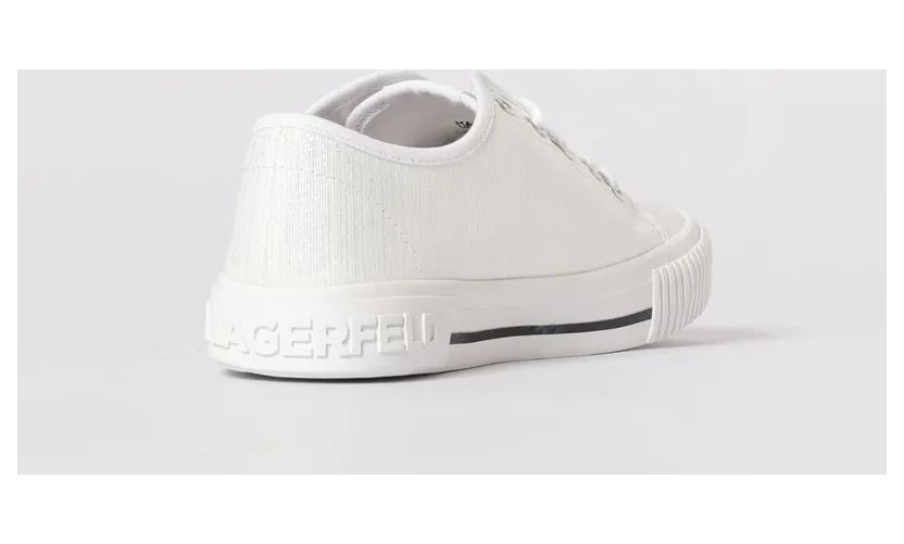 Karl Lagerfeld Canvas Sneakers with Rhinestone Logo White (Z3116810P) (2)