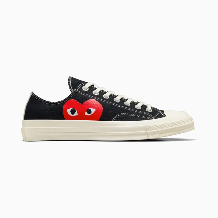 Converse x Comme des Garçons PLAY Chuck 70 Black/White/High Risk Red (A08796C)