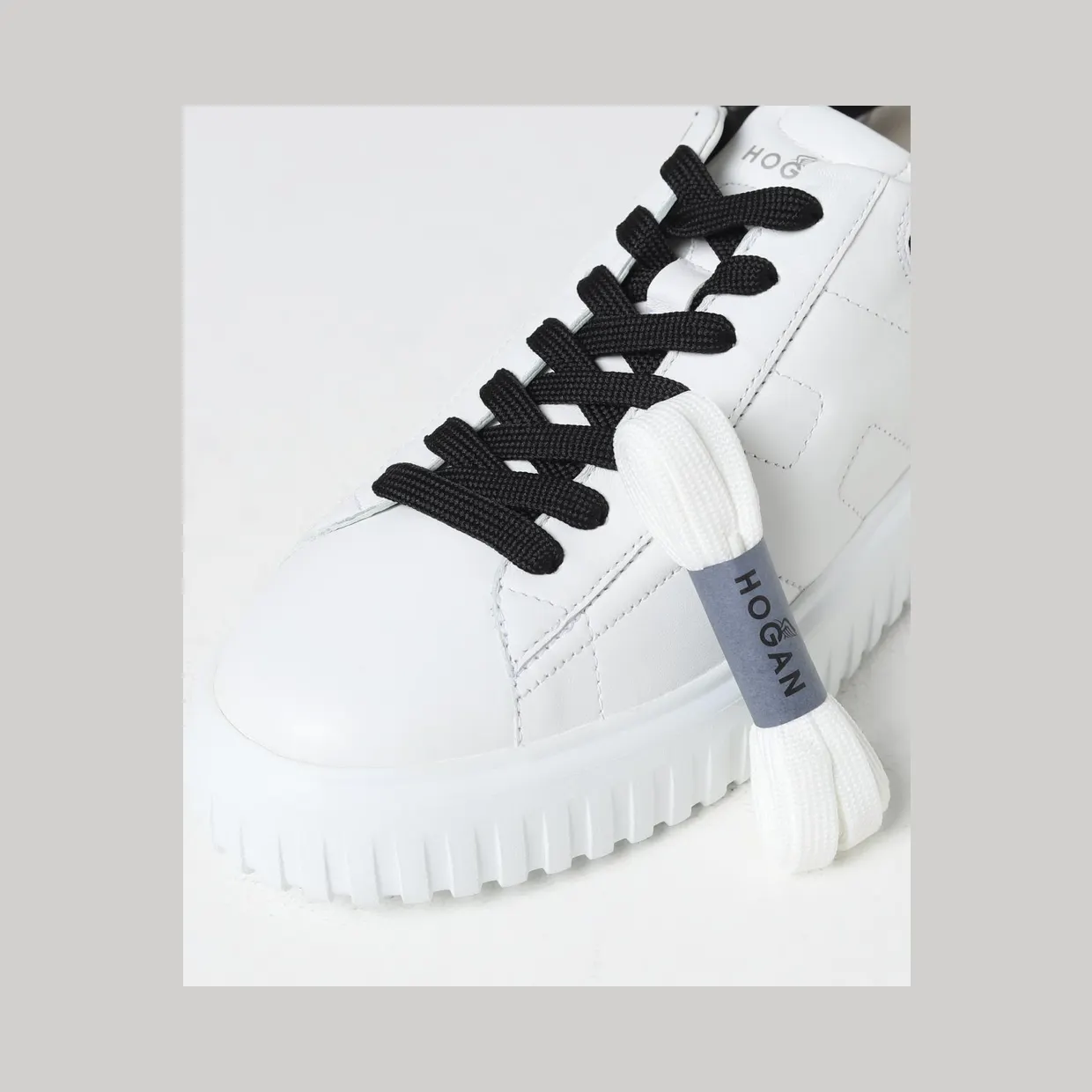 Hogan H-Stripes Leather Sneakers White (HXM6450FC60LE90001) (3)