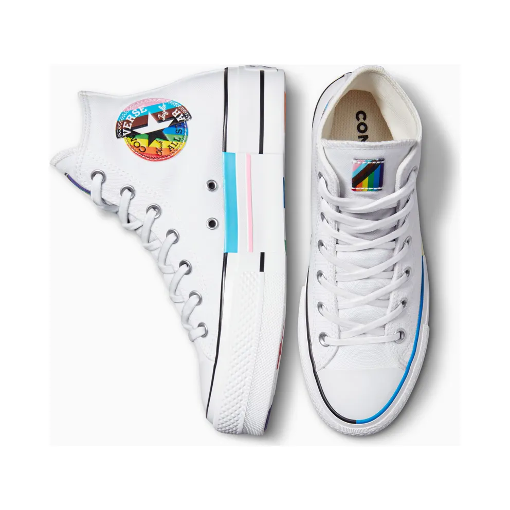Converse Chuck Taylor All Star Lift Pride White/fresh Yellow/gnarly Blue