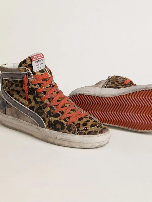 Golden Goose Women’S Slide Ltd In Leopard-Print Pony Skin With Metallic Leather Star And Flash (GWF00116.F008006.15860) (3)