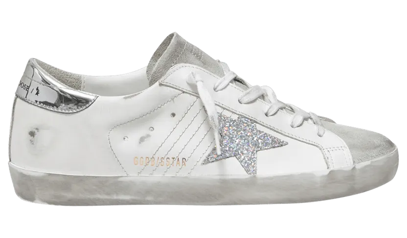 Golden Goose Super-Star White SIlver Metallic Glitter (GWF00101.F005352.10268)