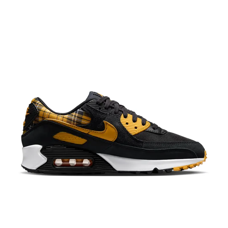 Nike Air Max 90 Womens “Black Yellow Ochre Plaid” (IR5598-001)