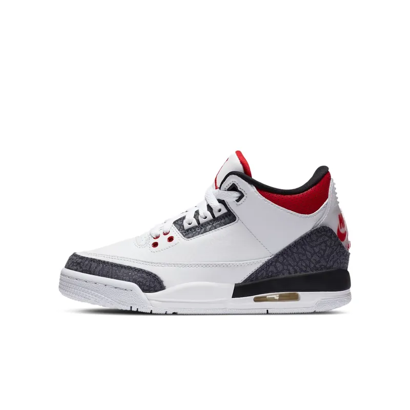 Jordan 3 Retro SE Fire Red Denim (GS) White/Fire Red-Black (CZ6634-100)