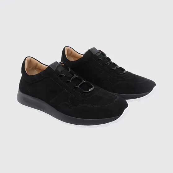 Tod’s Red Dot Suede Calfskin Slip-On Sneakers with Elasticated Laces Black (XXM79K0IP51U7Z9999)