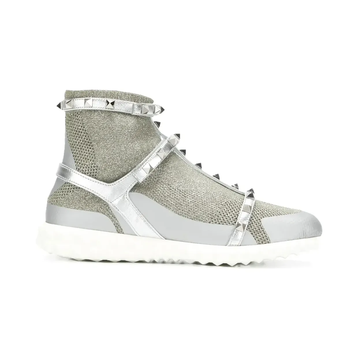 Valentino Garavani Rockstud high-top sneakers – Metallic (WS0F82AIQ)