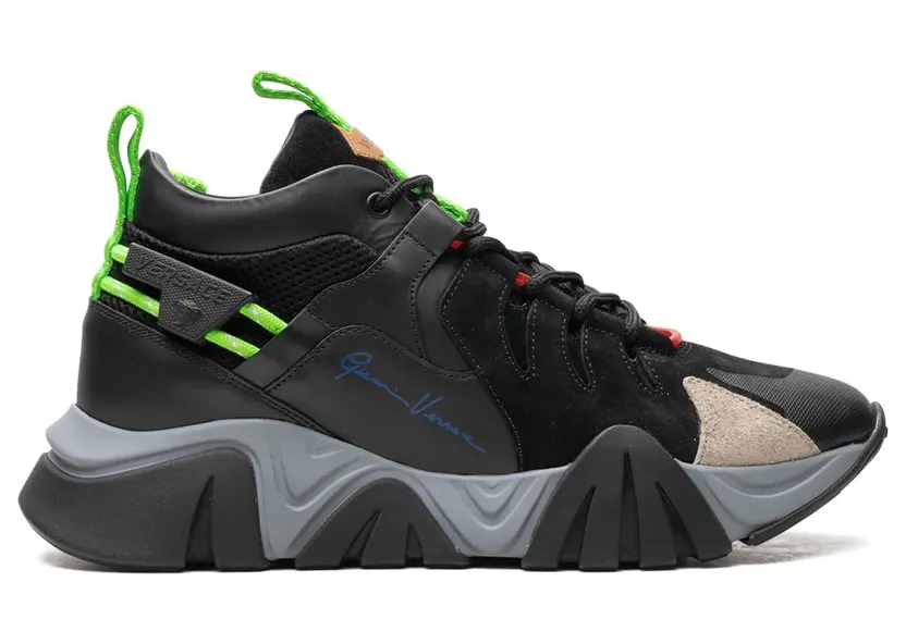 Versace Squalo Black/Fluorescent Green Sneakers – Schwarz (DSU7886DCRVIMG)