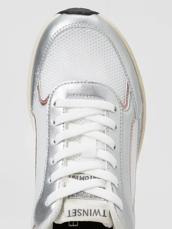 Twinset Laminated Leather And Mesh White (261TCP02610721)