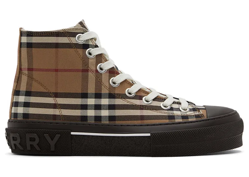 Burberry Brown Vintage Check High-Top Sneakers (8055661)