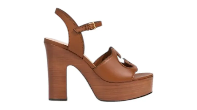 Gucci Brown Leather Platform Sandals Brown (73022-US000-2535)