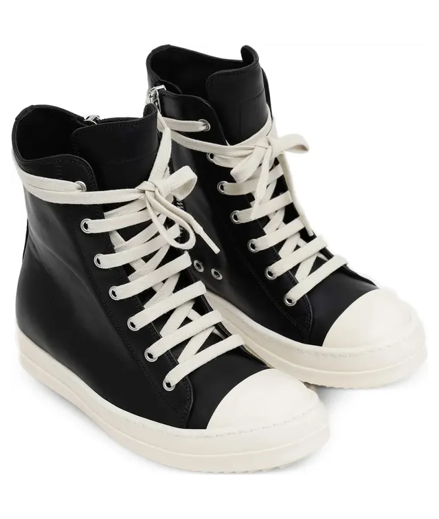 Rick Owens Tower Leather High-top “Black/White” (RP02F5890 LCO 911) (2)